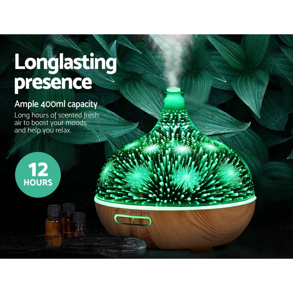3D Glass Aroma Diffuser | 400ml Aroma Diffuser | Ethereal Diffusers