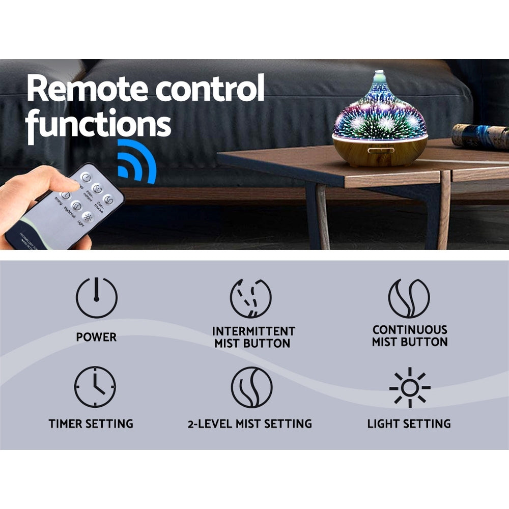 3D Glass Aroma Diffuser | 400ml Aroma Diffuser | Ethereal Diffusers