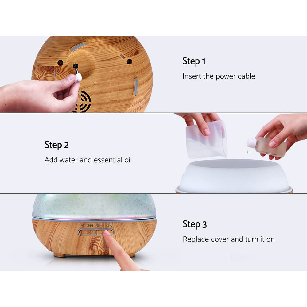 3D Glass Aroma Diffuser | 400ml Aroma Diffuser | Ethereal Diffusers