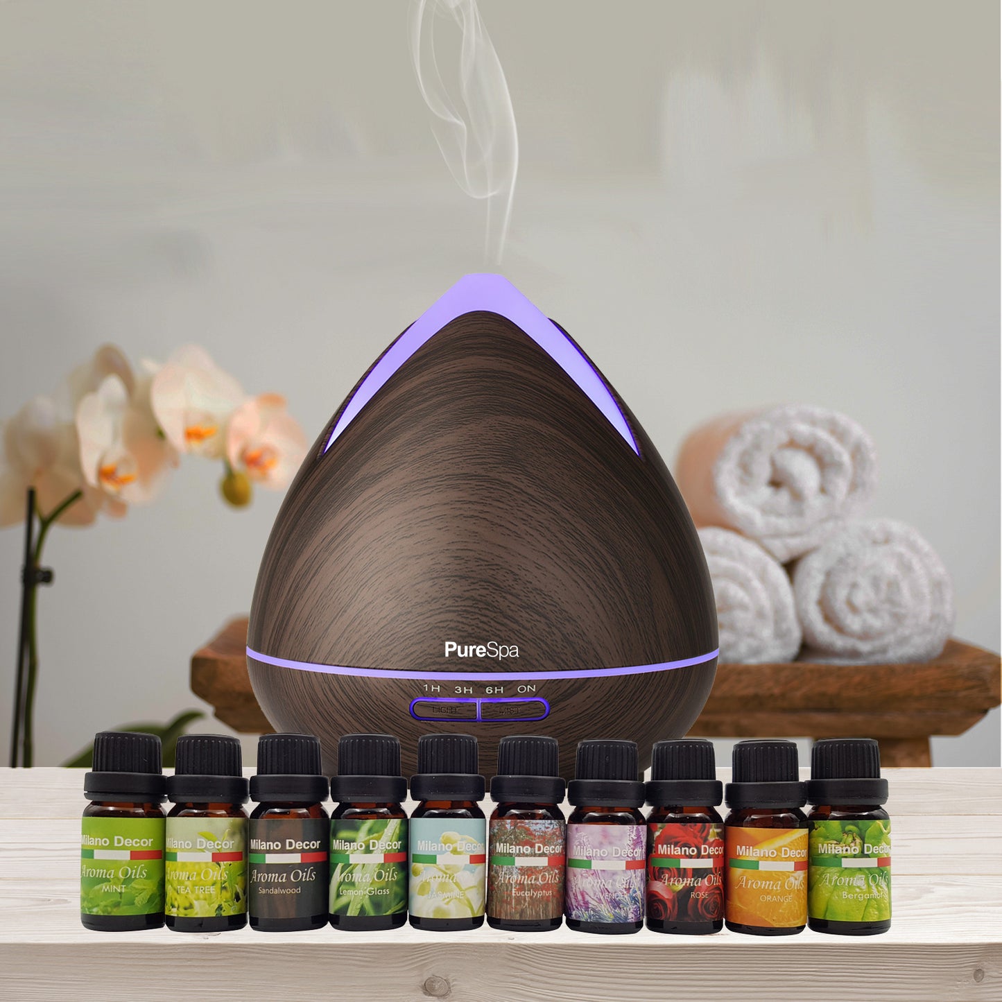 Purespa Diffuser Set | Diffuser Oils Humidifier | Ethereal Diffusers