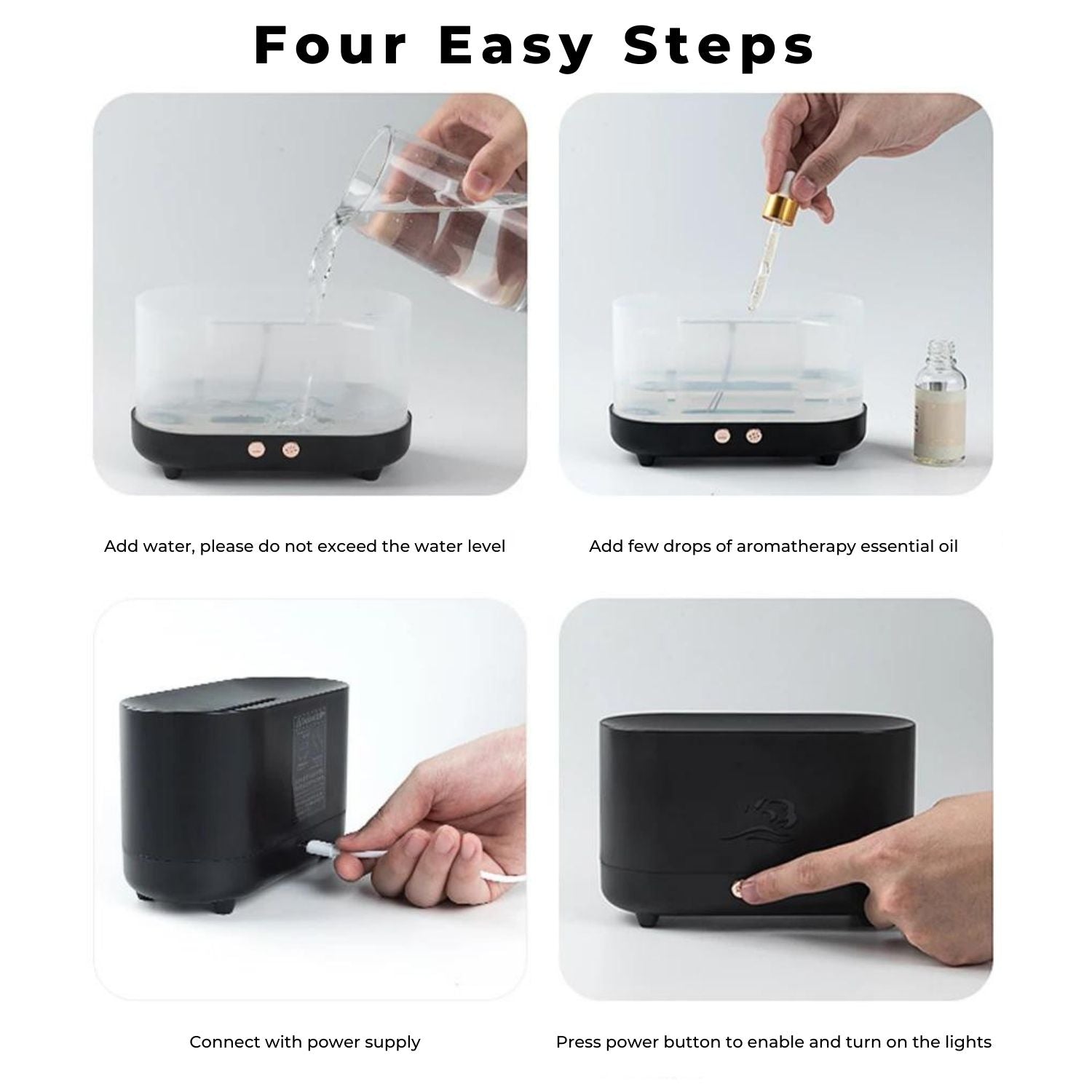 Flame Humidifier Diffuser | Black Humidifier | Ethereal Diffusers